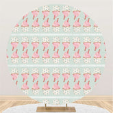 Rosa Eis Creme Runden Grün Geburtstag Hintergrund Für Kinder